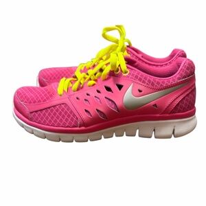 Nike Flex 2013 Running Shoes Women’s 8.5 Pink Neon Yellow EUC